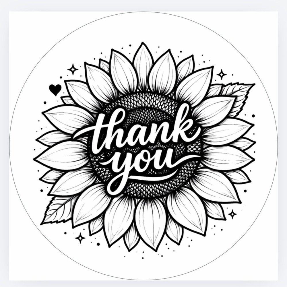 Handmade 50count “Sunflower” Stickers